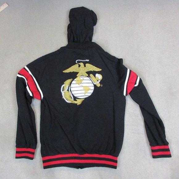 USMC Other - VINTAGE Marines Hoodie Mens Medium Black USMC US Honor Sweatshirt Made In USA *